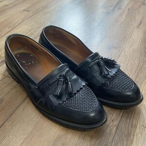 Allen Edmonds Cody Tassel Loafer Mens Size 12 D Black Leather Woven Basketweave